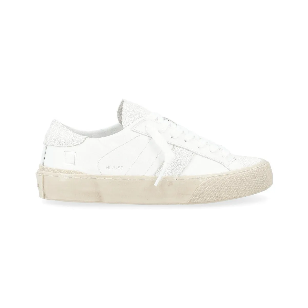 Date - Sneaker Hill Low aus weißem Vintage-Leder